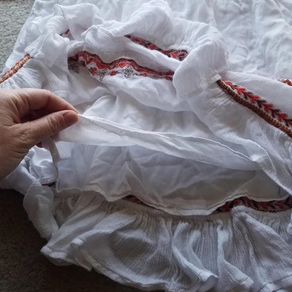 Free People Mini Dress Embroidered Boho Sunrise Tunic XS - Picture 10 of 11